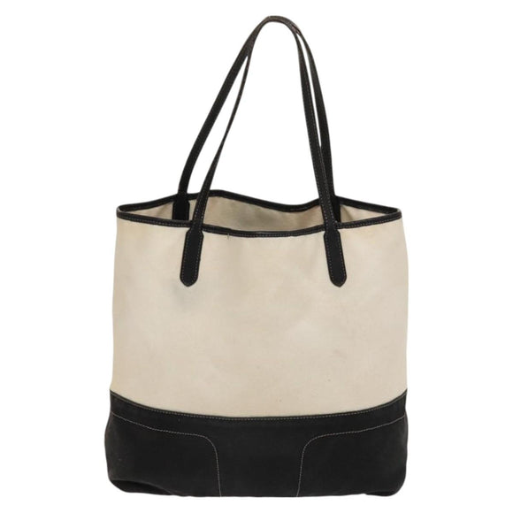 BURBERRY Tote Bag Canvas White Auth ti3062