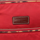 BURBERRY Blue Label Shoulder Bag Nylon Red Silver Auth ti3065-17