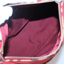 BURBERRY Blue Label Shoulder Bag Nylon Red Silver Auth ti3065-11