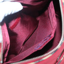 BURBERRY Blue Label Shoulder Bag Nylon Red Silver Auth ti3065-21