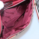 BURBERRY Blue Label Shoulder Bag Nylon Red Silver Auth ti3065-22