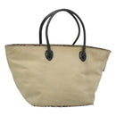 Burberrys Blue Label Tote Bag Nylon Beige Silver Auth ti3066-1