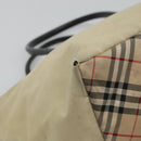 Burberrys Blue Label Tote Bag Nylon Beige Silver Auth ti3066-14