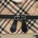 Burberrys Blue Label Tote Bag Nylon Beige Silver Auth ti3066-10