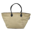 Burberrys Blue Label Tote Bag Nylon Beige Silver Auth ti3066-13