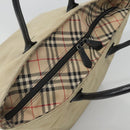 Burberrys Blue Label Tote Bag Nylon Beige Silver Auth ti3066-6
