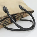 Burberrys Blue Label Tote Bag Nylon Beige Silver Auth ti3066-7