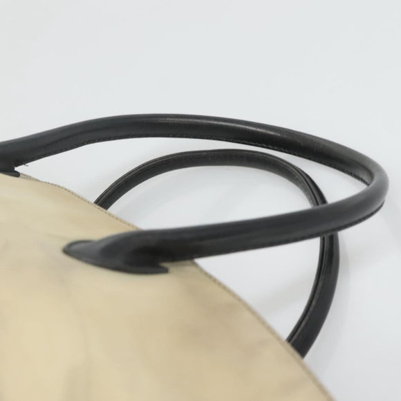 Burberrys Blue Label Tote Bag Nylon Beige Silver Auth ti3066