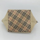 Burberrys Blue Label Tote Bag Nylon Beige Silver Auth ti3066-5