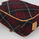 BURBERRY Blue Label Nova Check Shoulder Bag Canvas Red Navy Auth ti3067-12