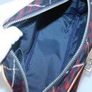 BURBERRY Blue Label Nova Check Shoulder Bag Canvas Red Navy Auth ti3067-17