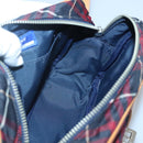 BURBERRY Blue Label Nova Check Shoulder Bag Canvas Red Navy Auth ti3067-18