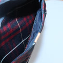 BURBERRY Blue Label Nova Check Shoulder Bag Canvas Red Navy Auth ti3067-21