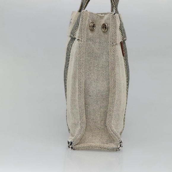 HERMES Fourre Tout PM Hand Bag Canvas Gray Auth ti3070
