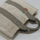 HERMES Fourre Tout PM Hand Bag Canvas Gray Auth ti3070-6