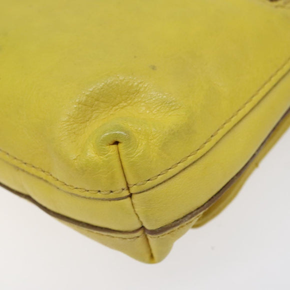 BURBERRY Blue Label Shoulder Bag Leather Yellow Gold Auth ti3071