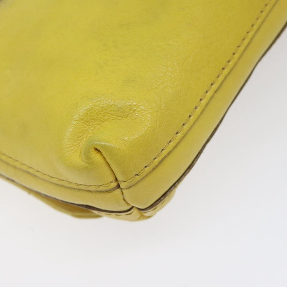 BURBERRY Blue Label Shoulder Bag Leather Yellow Gold Auth ti3071