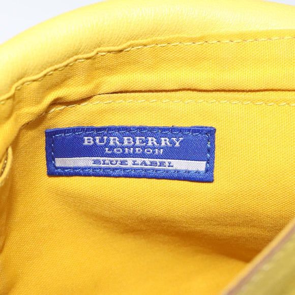 BURBERRY Blue Label Shoulder Bag Leather Yellow Gold Auth ti3071