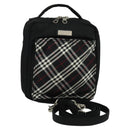 BURBERRY Nova Check Black label Shoulder Bag Nylon Black Silver Auth ti3074-1
