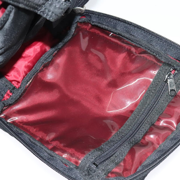 BURBERRY Nova Check Black label Shoulder Bag Nylon Black Silver Auth ti3074