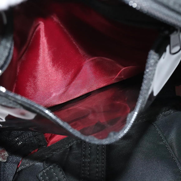 BURBERRY Nova Check Black label Shoulder Bag Nylon Black Silver Auth ti3074