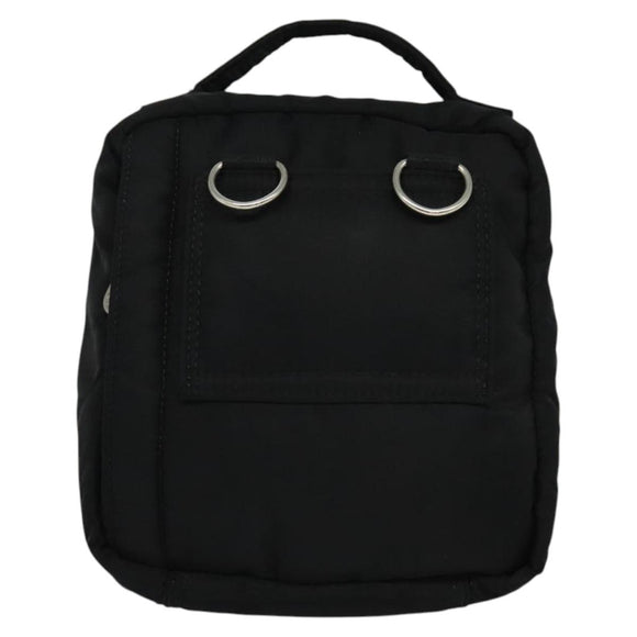 BURBERRY Nova Check Black label Shoulder Bag Nylon Black Silver Auth ti3074