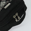 BURBERRY Nova Check Black label Shoulder Bag Nylon Black Silver Auth ti3074-6