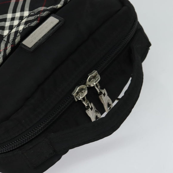 BURBERRY Nova Check Black label Shoulder Bag Nylon Black Silver Auth ti3074