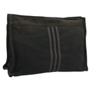 HERMES Fourre Tout Clutch Bag Canvas Black Auth ti3076-1