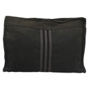 HERMES Fourre Tout Clutch Bag Canvas Black Auth ti3076-2
