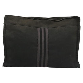 HERMES Fourre Tout Clutch Bag Canvas Black Auth ti3076 - 0