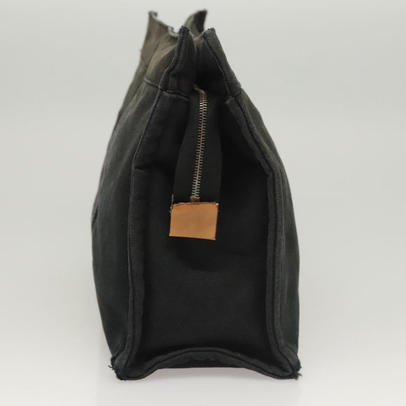 HERMES Fourre Tout Clutch Bag Canvas Black Auth ti3076