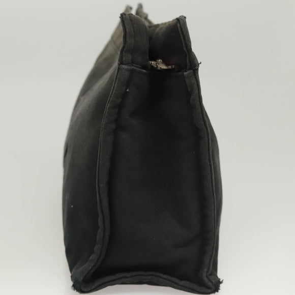 HERMES Fourre Tout Clutch Bag Canvas Black Auth ti3076