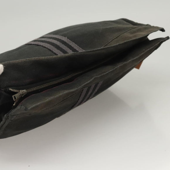HERMES Fourre Tout Clutch Bag Canvas Black Auth ti3076