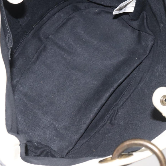 BURBERRY Blue Label Shoulder Bag Canvas Black White Auth ti3081