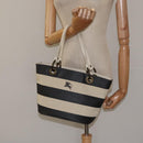 BURBERRY Blue Label Shoulder Bag Canvas Black White Auth ti3081-20