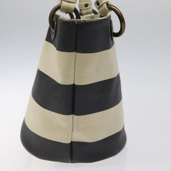 BURBERRY Blue Label Shoulder Bag Canvas Black White Auth ti3081