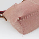 BURBERRY Nova Check Blue Label Shoulder Bag Canvas Red Silver Auth ti3084-16