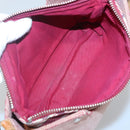 BURBERRY Nova Check Blue Label Shoulder Bag Canvas Red Silver Auth ti3084-11