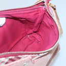 BURBERRY Nova Check Blue Label Shoulder Bag Canvas Red Silver Auth ti3084-18