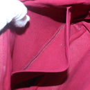 BURBERRY Nova Check Blue Label Shoulder Bag Canvas Red Silver Auth ti3084-20