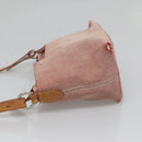 BURBERRY Nova Check Blue Label Shoulder Bag Canvas Red Silver Auth ti3084-4