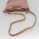 BURBERRY Nova Check Blue Label Shoulder Bag Canvas Red Silver Auth ti3084-7