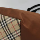 Burberrys Nova Check Tote Bag Nylon Brown Auth ti3085-15