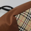 Burberrys Nova Check Tote Bag Nylon Brown Auth ti3085-16