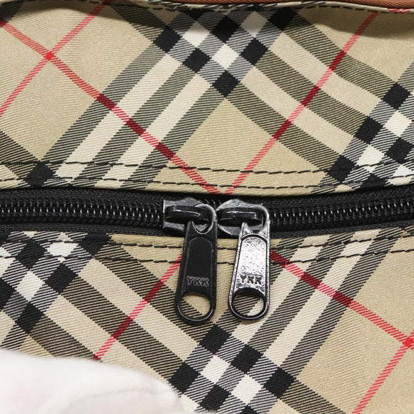 Burberrys Nova Check Tote Bag Nylon Brown Auth ti3085