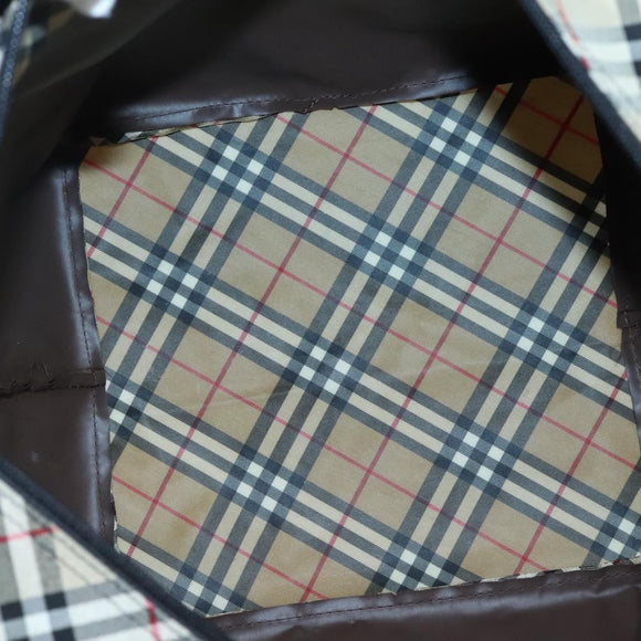 Burberrys Nova Check Tote Bag Nylon Brown Auth ti3085