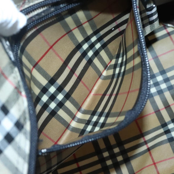 Burberrys Nova Check Tote Bag Nylon Brown Auth ti3085