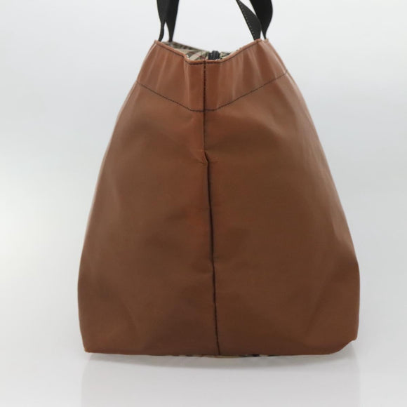 Burberrys Nova Check Tote Bag Nylon Brown Auth ti3085