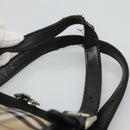 Burberrys Nova Check Blue Label Hand Bag Nylon Beige Silver Auth ti3086-9